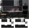 Küchenzeile Fame-Line Schwarz gestreift/Weiß 300 cm mit Hochschrank, ohne Arbeitsplatte Vicco Bild 2