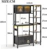 Küchenregal mit USB-Anschluss, LED-Leiste & Glastüren, 115x40x180 cm, Schwarz Bild 3