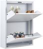 Dmora Schuhschrank Igina, Schuhregal aus Metall, Mehrzweck-Eingangsgarderobe, Möbel für Schuhe, 50x15h71 cm, Weiß Bild 4