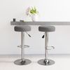 Barhocker KENTR höhenverstellbar 2er Set Dunkelgrau Stoff | Barstühle drehbar Küchenhocker Thekenhocker für Küche Hausbar Bild 3