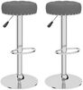 Barhocker KENTR höhenverstellbar 2er Set Dunkelgrau Stoff | Barstühle drehbar Küchenhocker Thekenhocker für Küche Hausbar Bild 2