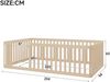 Kinderbett mit Zaun und Rausfallschutz, Babybett ohne Lattenrost, 90x200 cm, Holzbett, Einzelbett Bild 3