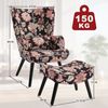 HomeMiYN Ohrensessel Relaxsessel Lehnstühle Patchwork Ohrensessel mit Hocker lesesessel, Chair Bild 3