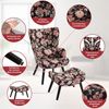 HomeMiYN Ohrensessel Relaxsessel Lehnstühle Patchwork Ohrensessel mit Hocker lesesessel, Chair Bild 4