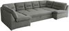 Ecksofa, Sofa big XXL, Wellenfedern, Wohnlandschaft XXL, mit Schlaffunktion - COMODO U - Grau Stoff Bild 5