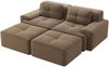 Cloud Modulsofa Boneless U-förmiges Sofa,bequemes Corduroy-Cloud-Sofa Modulares Sofa mit Ottoman Modulares Zweisitzer-Sofa 2-Sitzer Sofa mit Tiefem Sitz für Wohnzimmer Montagefreies Sofa,Corduroy,braun, Bild 5