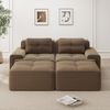 Cloud Modulsofa Boneless U-förmiges Sofa,bequemes Corduroy-Cloud-Sofa Modulares Sofa mit Ottoman Modulares Zweisitzer-Sofa 2-Sitzer Sofa mit Tiefem Sitz für Wohnzimmer Montagefreies Sofa,Corduroy,braun, Bild 2