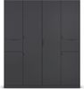 rauch Kleiderschrank, Drehtürenschrank TICAO, 6-türig, 2 Schubkästen, inkl. Türdämpferset, Grau metallic, 181 x 210 x 54 cm Bild 2
