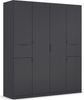 rauch Kleiderschrank, Drehtürenschrank TICAO, 6-türig, 2 Schubkästen, inkl. Türdämpferset, Grau metallic, 181 x 210 x 54 cm Bild 3