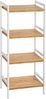 Songmics 'BCB74WN' Regal mit 4 Ablagen, Bambus Natur / Weiß, 45 x 31,5 x 111 cm Bild 5