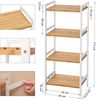 Songmics 'BCB74WN' Regal mit 4 Ablagen, Bambus Natur / Weiß, 45 x 31,5 x 111 cm Bild 2