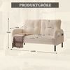 BlingBin Sofa 2-Sitzer Sofa Polstersofa Loungesofa, mit Armlehnen,Hohe Rückenlehne, Seitentaschen und Metallfüße 1 Teile, Cordstoff, für Homeoffice-Lounges, 120x75x79 cm Bild 2