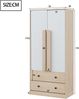 Kleiderschrank, Doppeltüren-Design mit Schubladen und Ablagefächern, Holzwerkstoff, Holzfarbe Weiß, 70 x 40 x 170 cm Bild 4