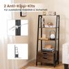 Leiterregal freistehend 134cm Bücherregal mit 4 offenen Regalen und 2 Schubladen vielseitiges Standregal Braun Bild 4