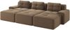 Sofa in Braun mit 74 cm Tiefsitz, modular, aus weichem Cordstoff, mit breiten Armlehnen und rutschfester Basis,69x293x177 cm Bild 4