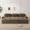 Sofa in Braun mit 74 cm Tiefsitz, modular, aus weichem Cordstoff, mit breiten Armlehnen und rutschfester Basis,69x293x177 cm Bild 2