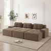Sofa in Braun mit 74 cm Tiefsitz, modular, aus weichem Cordstoff, mit breiten Armlehnen und rutschfester Basis,69x293x177 cm Bild 3