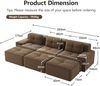 Sofa in Braun mit 74 cm Tiefsitz, modular, aus weichem Cordstoff, mit breiten Armlehnen und rutschfester Basis,69x293x177 cm Bild 5