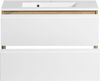 Waschtisch >Paris< in weiß, Wotaneiche, MDF - 80x56x47cm (BxHxT) Bild 3