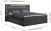 Boxspringbett - Doppelbett mit Multipocket-Matratze und LED - GOLD-6 - 160x200cm - Dunkelgrau Stoff - H4 Bild 5