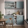 Singleküche R-Line Blau-Grau/Weiß 160 cm , AP Anthrazit Vicco Bild 4
