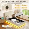 LVHOM Polsterbett mit USB-Anschluss und LED-Beleuchtung, Nadelstreifen Bettgestell, Polsterbett/Doppelbett/Stauraumbett/Boxbett, Weicher, hautfreundlicher Samtstoff, Integriertes Hydrauliksystem, 90 x 200 cm Bild 5