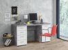 Schreibtisch >Balu< in Betonoptik Lichtgrau Weiß - 145x76,3x60cm (BxHxT) Bild 5