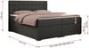 Boxspringbett, Doppelbett, Polsterbett mit Kopfstütze - CARMEN - 180x200cm - Grau Kunstleder - H3 Bild 5