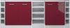 Küchenschrank für Dachschrägen R-Line Rot Hochglanz/Weiß 210 cm 5er Set Vicco Bild 4