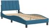 vidaXL Bettgestell mit LED ohne Matratze "Hanko" Blau 90x200 cm Samt 3213761 Bild 3
