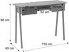 Konsolentisch HWC-O40, Telefontisch Flur-/Beistelltisch, Ablage Schublade MDF Melamin Metall 88x110x40cm ~ natur Bild 3