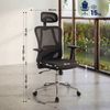 CLP Bürostuhl ergonomisch Bryden Schreibtischstuhl höhenverstellbar mit Kopfstütze,schwarz Bild 2