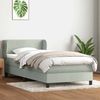 vidaXL Boxspringbett mit Matratze Hellgrau 90x210 cm Samt 3317427 Bild 1