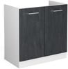 Küchenfront R-Line Schwarz Beton 79.2 x 71.3 cm Möbelfront für den Spülenunterschrank Vicco Bild 5