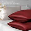 Satin Kissenbezug 40x60 Rot 2er-Set Haargummis Bild 3