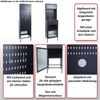 Highboard HWC-P99, Hochschrank Küchenschrank Saugrobotergarage, Staufächer Metall Glas 182x54x40cm ~ anthrazit Bild 2