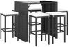 vidaXL 7-tlg. Gartenbar-Set mit Kissen Schwarz Poly Rattan 3187621 Bild 3