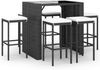 vidaXL 7-tlg. Gartenbar-Set mit Kissen Schwarz Poly Rattan 3187621 Bild 2