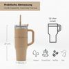 bodum Thermobecher mit Strohhalm Heiß & Kalt Isolierbecher to Go 1200ml braun Bild 3