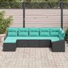 vidaXL Sofa Set mit Kissen 7 pcs Schwarz Poly-Rattan 3346816 Bild 3