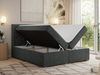 Boxspringbett, Modern Bett mit Multipocket-Matratze und zwei Bettkästen - JASIR - 120 x 200 cm - Dunkelgrau Stoff - H3 Bild 2