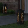 vidaXL Solar LED Weg Licht 2 pcs Schwarz Kalt gewalzter Stahl 879793 Bild 3
