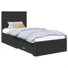 vidaXL Bettrahmen Schwarz und Silber 75 x 190 cm Holzwerkstoff 3409713 Bild 2
