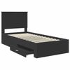 vidaXL Bettrahmen Schwarz und Silber 75 x 190 cm Holzwerkstoff 3409713 Bild 5