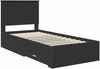 vidaXL Bettrahmen Schwarz und Silber 75 x 190 cm Holzwerkstoff 3409713 Bild 4