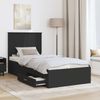 vidaXL Bettrahmen Schwarz und Silber 75 x 190 cm Holzwerkstoff 3409713 Bild 3