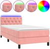 vidaXL Boxspringbett mit Matratze & LED Rosa 80x200 cm Samt 3134554 Bild 2