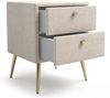 Lomadox Nachtschrank BERNALDA-166 Beige, modernes Design mit Stoffbezug, 2 Schubladen Bild 2