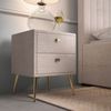 Lomadox Nachtschrank BERNALDA-166 Beige, modernes Design mit Stoffbezug, 2 Schubladen Bild 4
