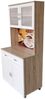 HTI-Living Hochschrank Küchenbuffet mit Glasteil Sonoma/Weiß (Stück, 1-St, 1 Schrank) Küchenschrank Hochschrank Bild 5